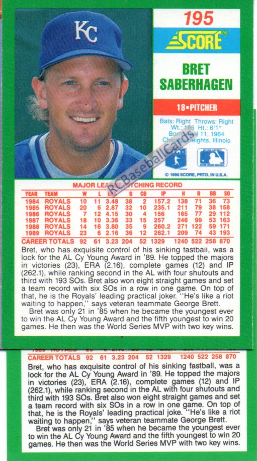 1990 Baseball Error Trading Cards for sale. - Baseball Cards by ...
