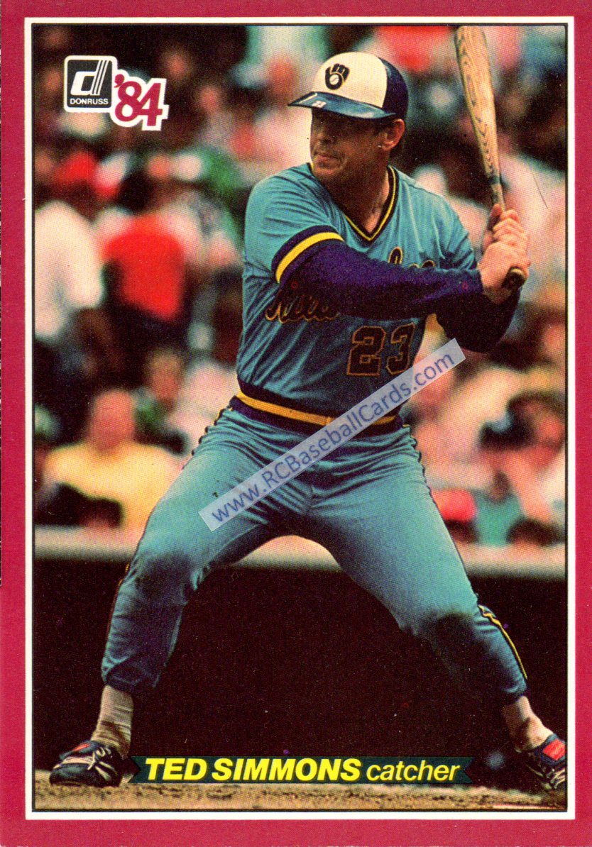 1984 Donruss TED SIMMONS Signed Brewers Card #73 Beckett BAS Slabbed